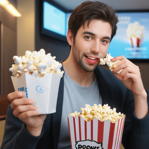 AI generated: a man eating popcorn