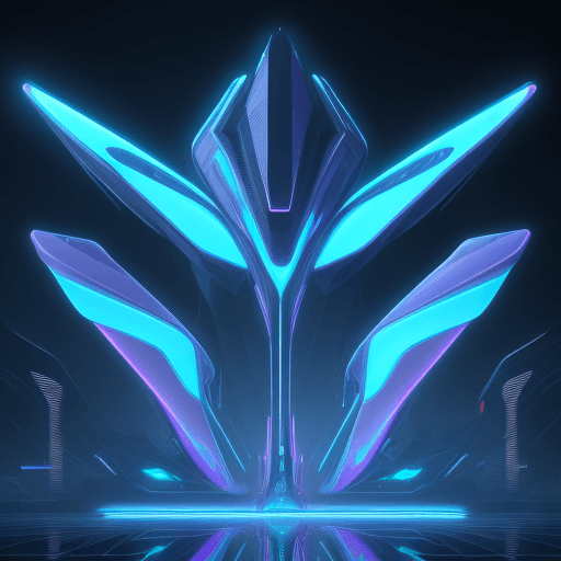 AI generated: A monumental futuristic alien-like structure with the name, Mantle Gateway, that mirrors data record...
