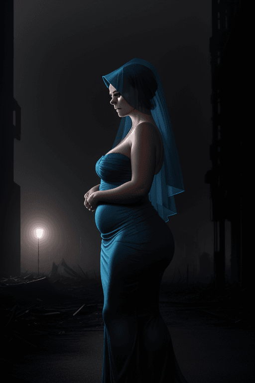 AI generated: midnight, low light, backlight, rim lighting, dramatic light, foggy night, sexy danish woman 36yo wi...