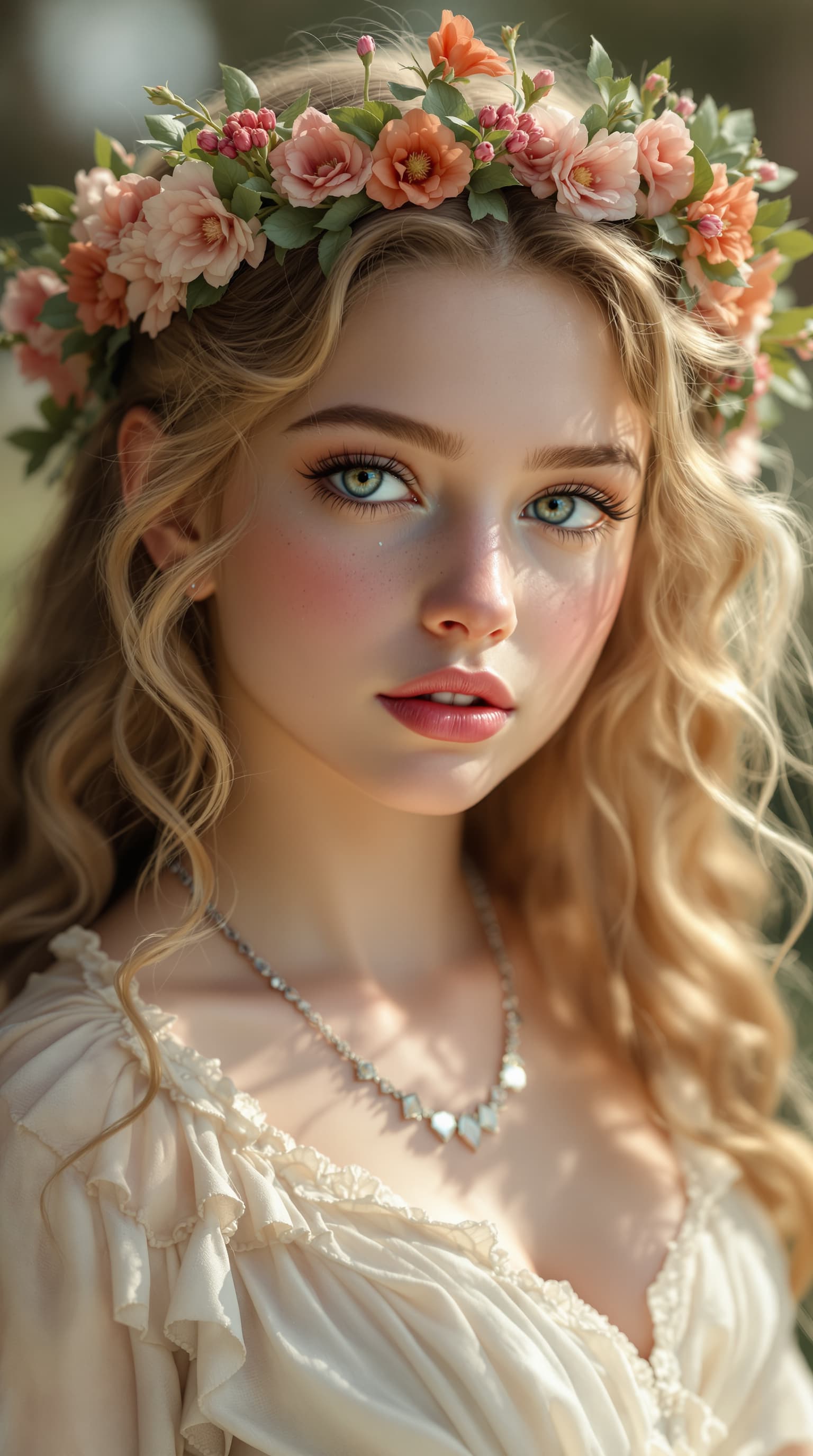 AI generated: A hyper-realistic depiction of Chloë Grace Moretz embodying the ethereal beauty of an ancient Greek ...