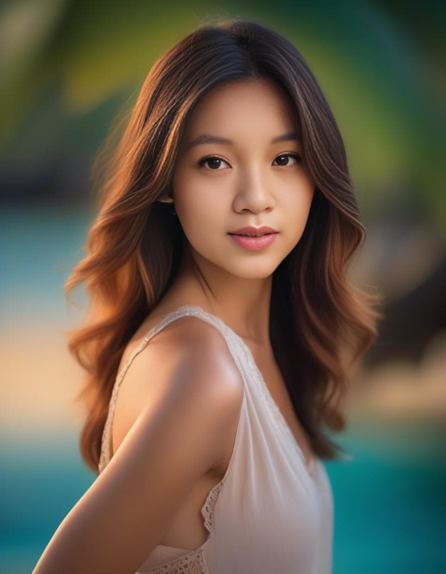 AI generated: HDR photo of woman, (3/4 shot:1.2) , dark-blonde hair, light-blue eyes, (f_stop 5.6) , (focal_length...