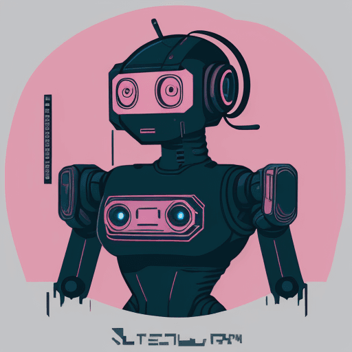 AI generated: cyberpunk robot, t-shirt design, super cute, 2d, vector, flat --q 2
