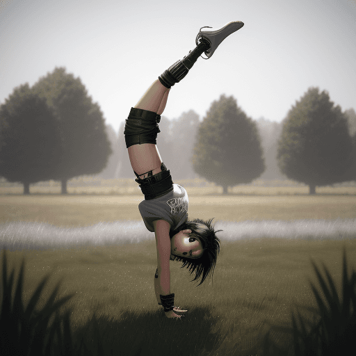 AI generated: a girl of just 16 years of short stature, brown eyes and jet black hair, running away
 highly detail...