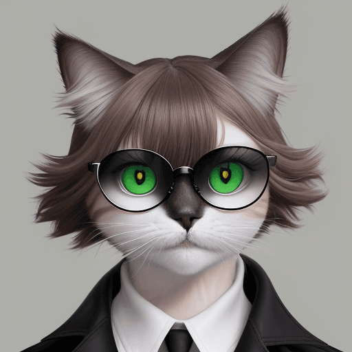 AI generated: Un chat au pelage roux et blanc, paré de lunettes de soleil noires et d'une veste en cuir noire, trô...