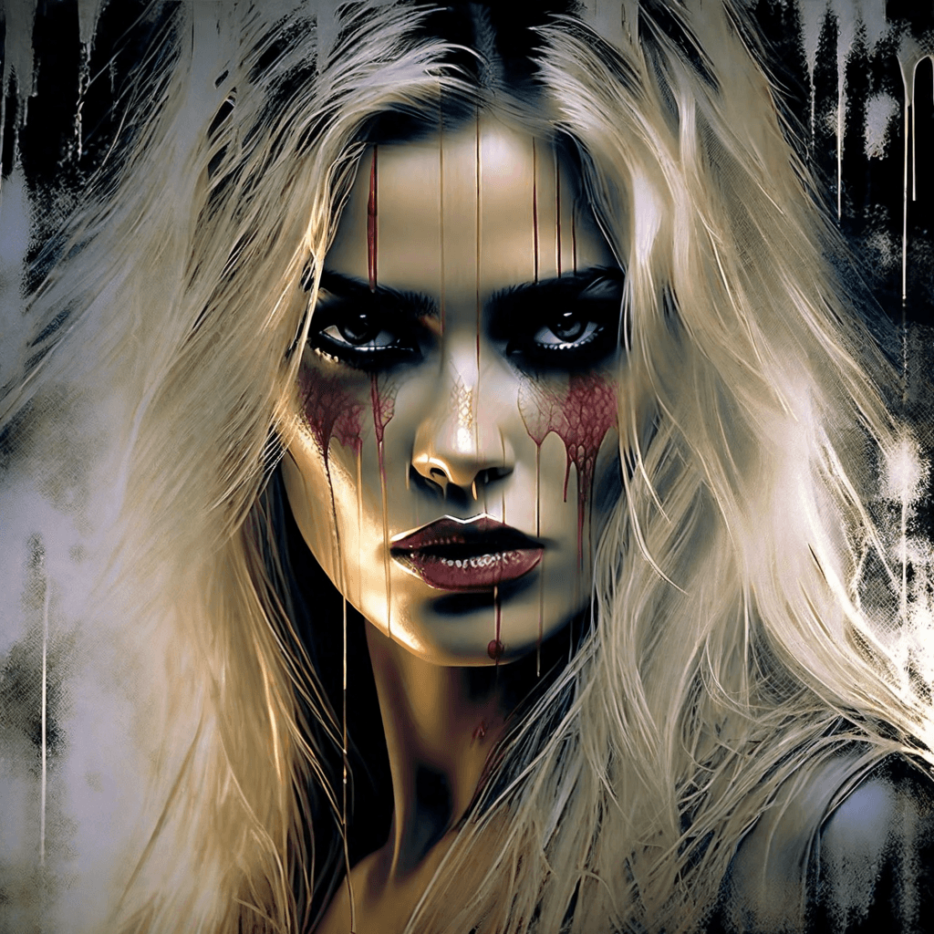 AI generated: A highly detailed (((luis royo fantasy-esque style dark female portrait))), of a very beautiful stun...