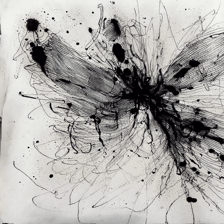 AI generated: Ink illustration,  paranoid, annotated, messy, disorganized, with Anatomical incomplete drawing, ina...