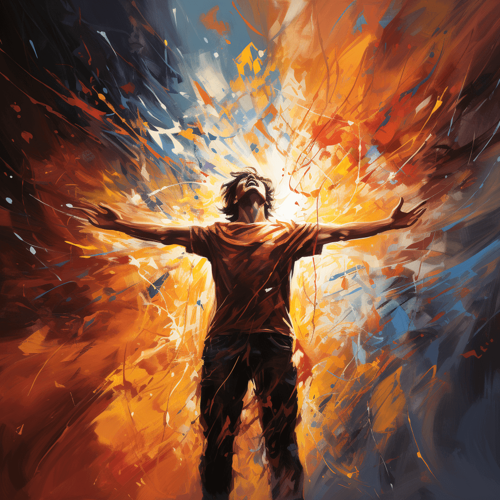 AI generated: Artistic representation of the emotion "excitement" in a serene environment, capturing the essence a...