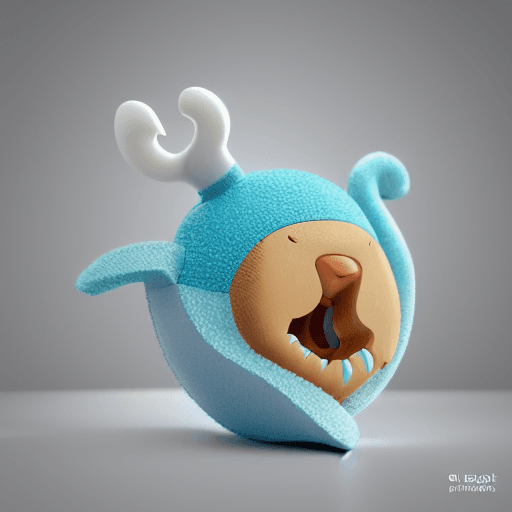 AI generated: teething toy for baby, inspired in arctic animals, product design render on white background octane ...