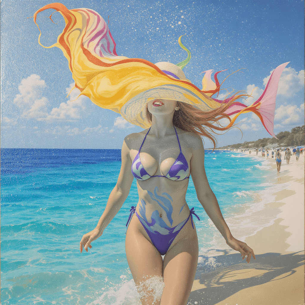 AI generated: nudist beach
