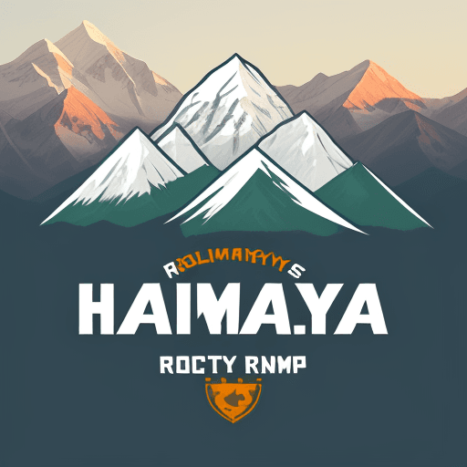 AI generated: A simple logo for a sports club: Himalaya Rocky Sports Club (HRSC). Himalaya comes from Himalayan Ra...