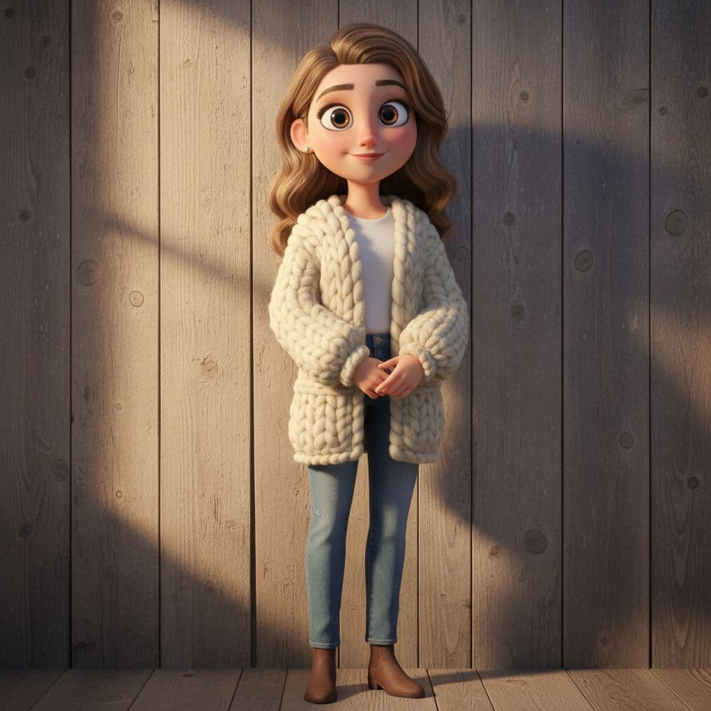 AI generated: 
A 3D cartoon character illustration in Disney/Pixar style, featuring a teen girl with big expressi...