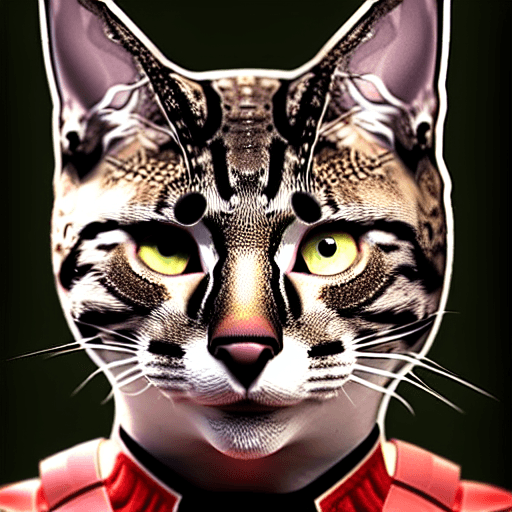 AI generated: cat head, anthropomorphic humanoid body, marvel movie poster, military character, high detail, hyper...