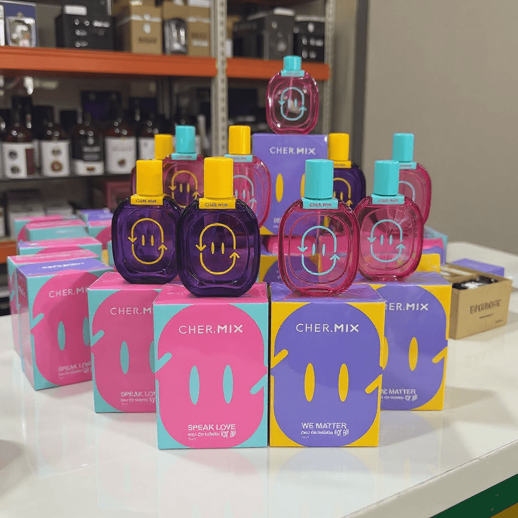 AI generated: This photo is used to distribute these perfumes in a logistics process.