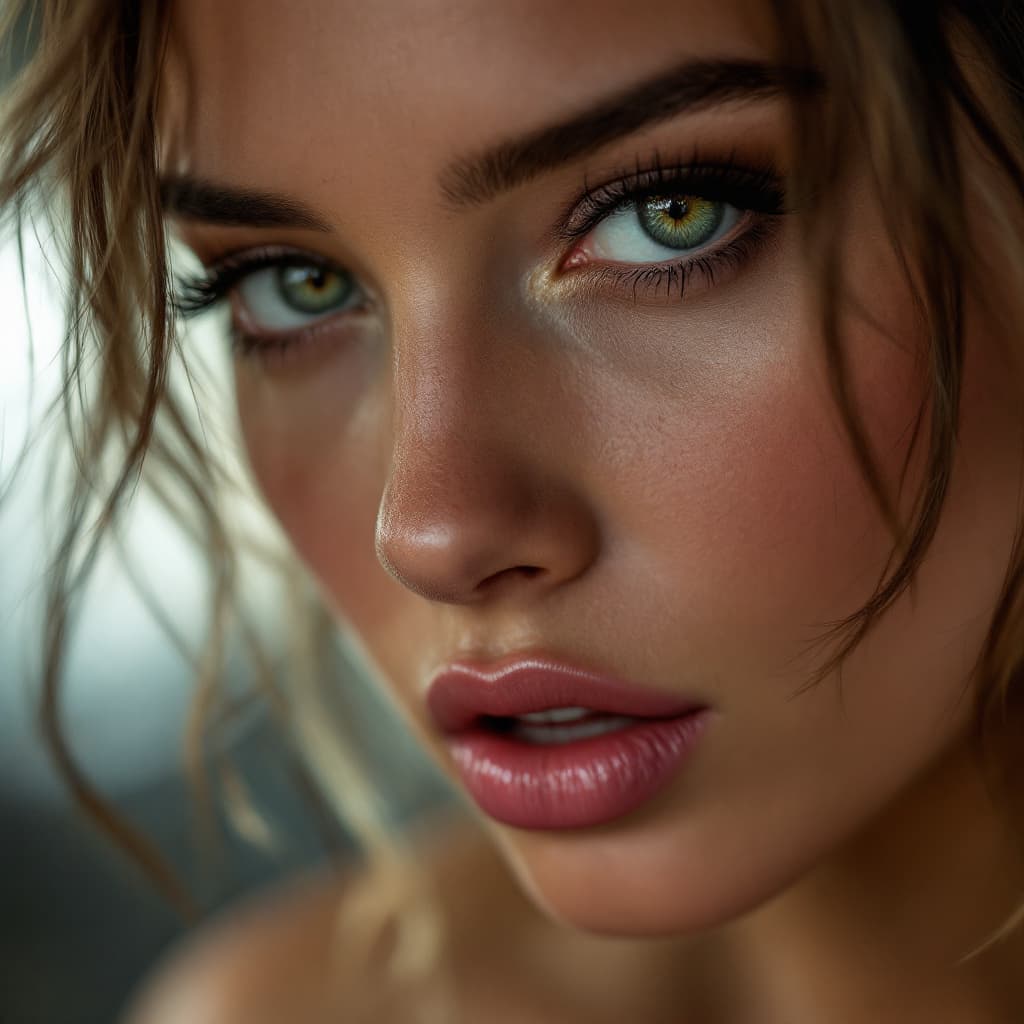 AI generated: Portrait of passionate woman in hyper provocate extreme mini dress, flirts::5 Professional Macro Pho...