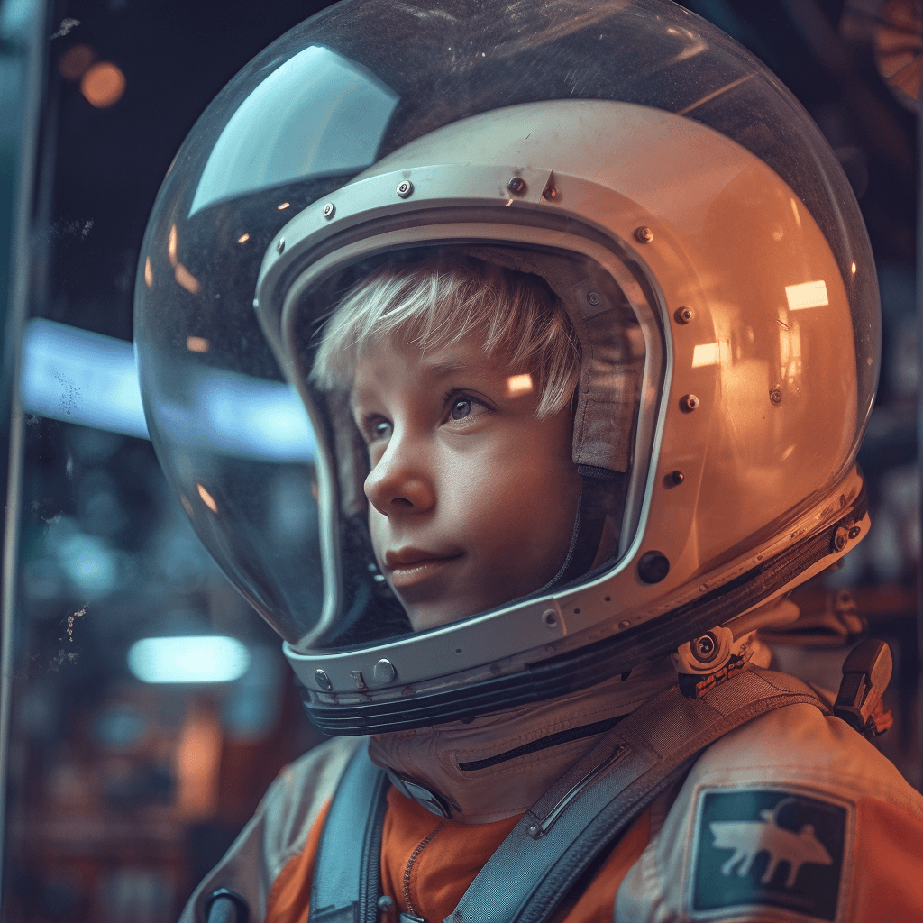 AI generated: Hyper realistic, photography shot through an outdoor window space station with neon sign lighting, w...