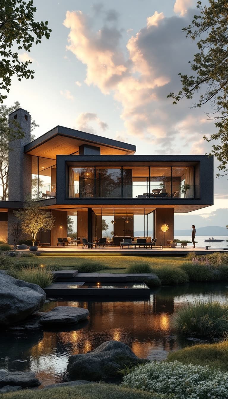 AI generated: DREAM-HOUSE: A breath-taking, modern dream house that embodies the spirit of freedom and experimenta...