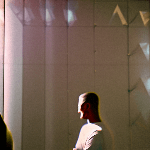 AI generated: shadows of a man and a woman standing  cinematic, hyper realism, high detail, octopposite each other...