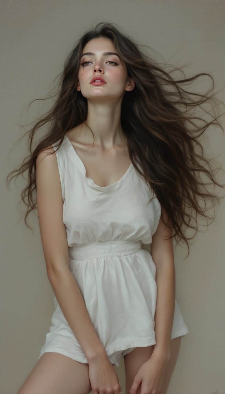 AI generated: In this breathtaking hyperrealist painterly oil painting, the artist masterfully combines styles rem...