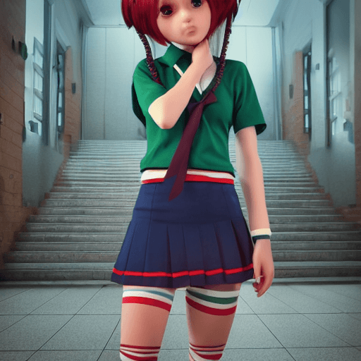 AI generated: Schoolgirl, 3d, hdr, Beautiful, rtx, full color, txaa, fkaa, higt quality, hyperrealistic, cinimatic...