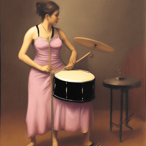 AI generated: Woman playing drums