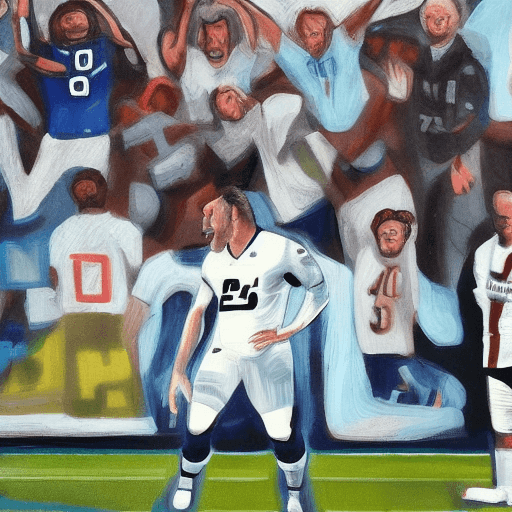 AI generated: quiero en un dibujo de líneas negras y fondo blanco el dibujo de la silueta de un jugador de la NFL ...