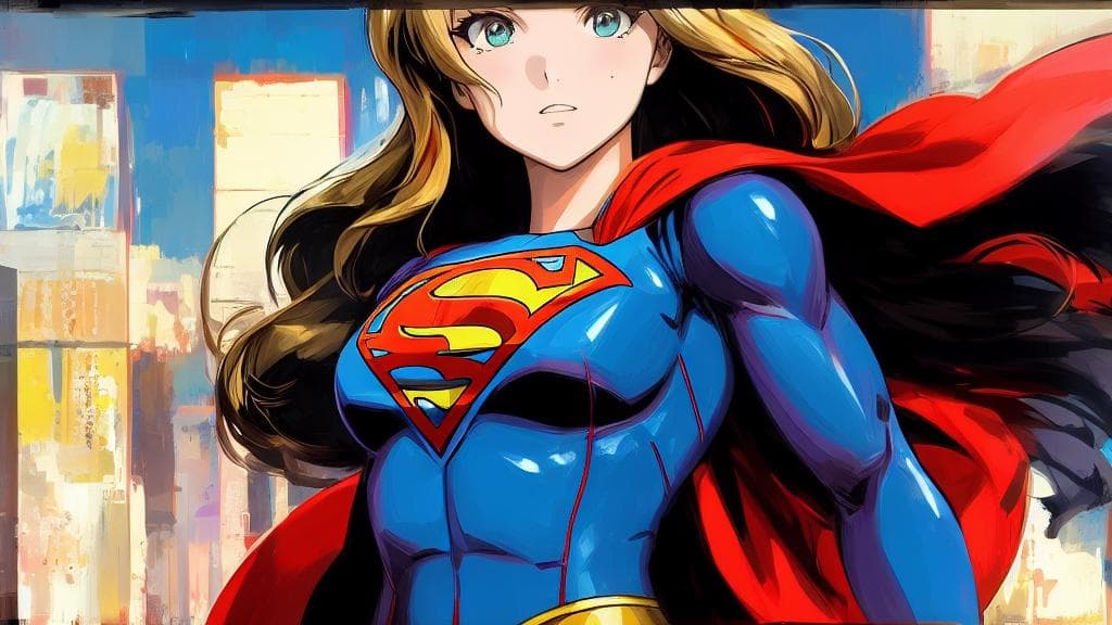AI generated: Beautiful Supergirl with perfect athletic body and perfect face