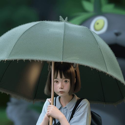 AI generated: My Neighbor Totoro and the Cat Bus, professional portraits, surreal, highly detailed photos, Bokeh, ...