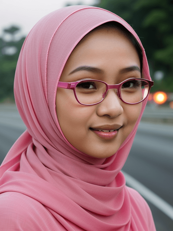 AI generated: asian, Indonesian woman, javanesse girl, muslim women wearing pink color hijab, full body photo, wea...