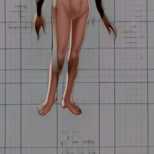 AI generated: anime girl front view naked pussy
