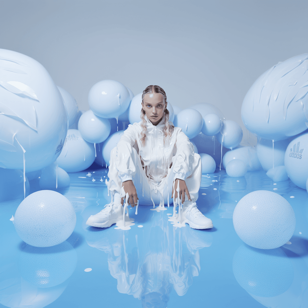 AI generated: milky adidas collection 