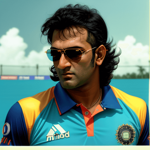 AI generated: Ms Dhoni in 80s Miami Style --ar 9:16