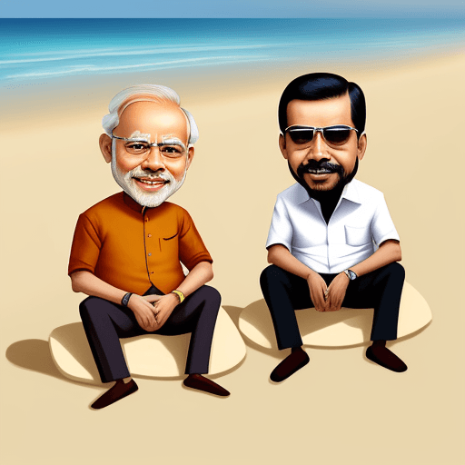 AI generated: CARICATURE STYLE --v 5.1

Caricature of Narendra Modi and Arvind Kejriwal chilling together on a bea...