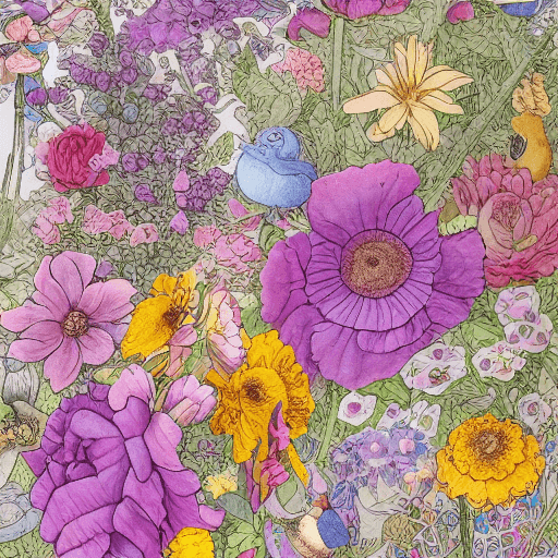 AI generated: Zeichne ein feministisches und empowerndes Bild, colourful flowers everywere, intricate artwork by B...
