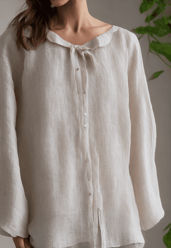 AI generated: ultra realistic, Portman blouse linen
