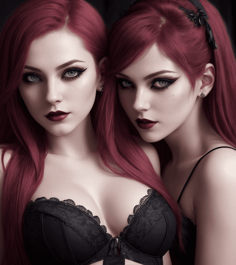 AI generated: {Velvet Velour} 18 y.o. in lingerie at a strip club, vampire the masquerade bloodlines style, [ (sme...