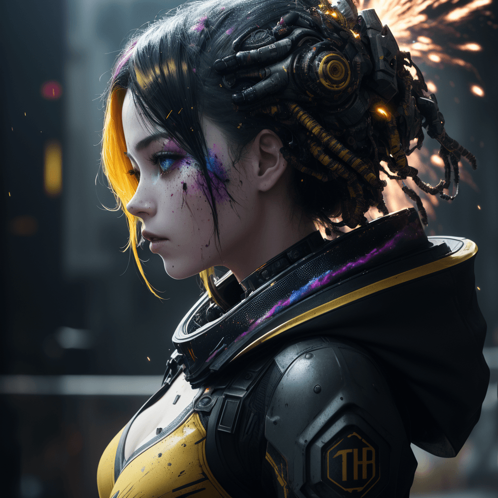 AI generated: uhd, cinematic still, a photo of ((Acid colors dust particles, 64K, expressive brush strokes, deep y...
