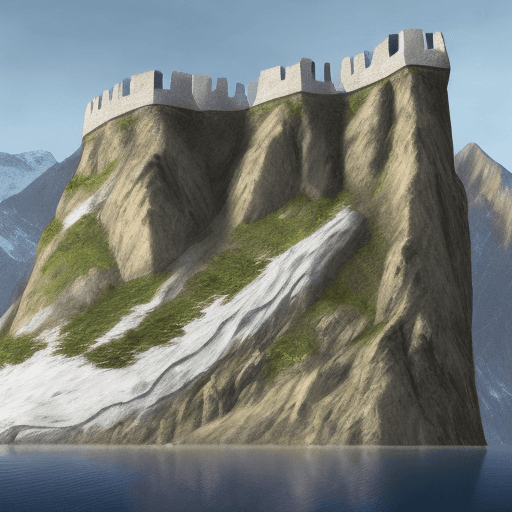 AI generated: help me create a fortress that walls off part of a valley, inhibiting people accessing the valley fr...