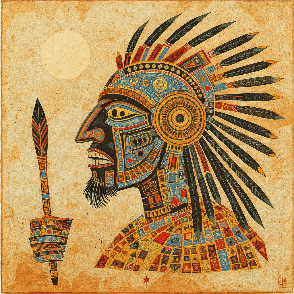 AI generated: Develop a digital art piece inspired by primitivism. This work should incorporate abstract symbols, ...