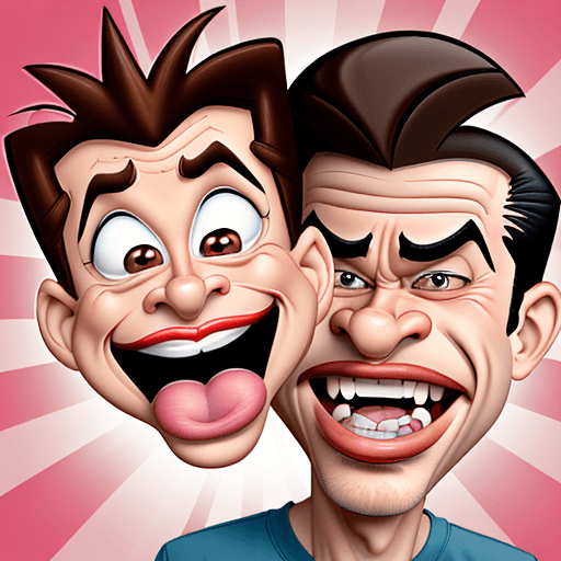 AI generated: caricature face of robert and big mouth

