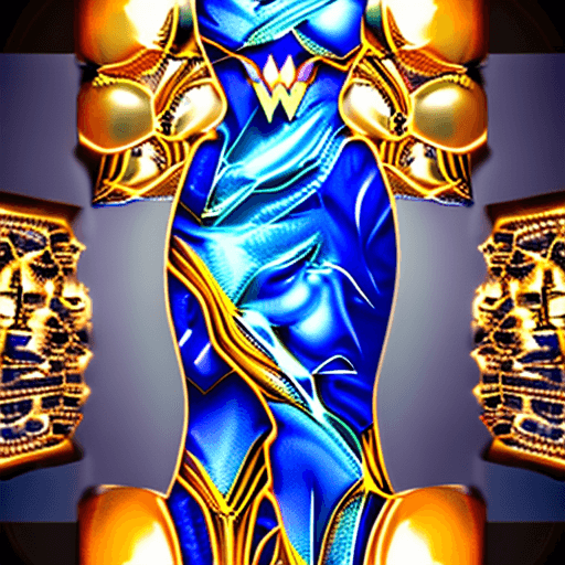 AI generated: wonder woman steampunk ranslucent women in biomechanical body, liquid cooling, intricate circuits, b...