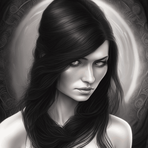 AI generated: older human woman, adult, 30's, beautiful, long hair, black hair, dark eyes, pale, insanely detailed...