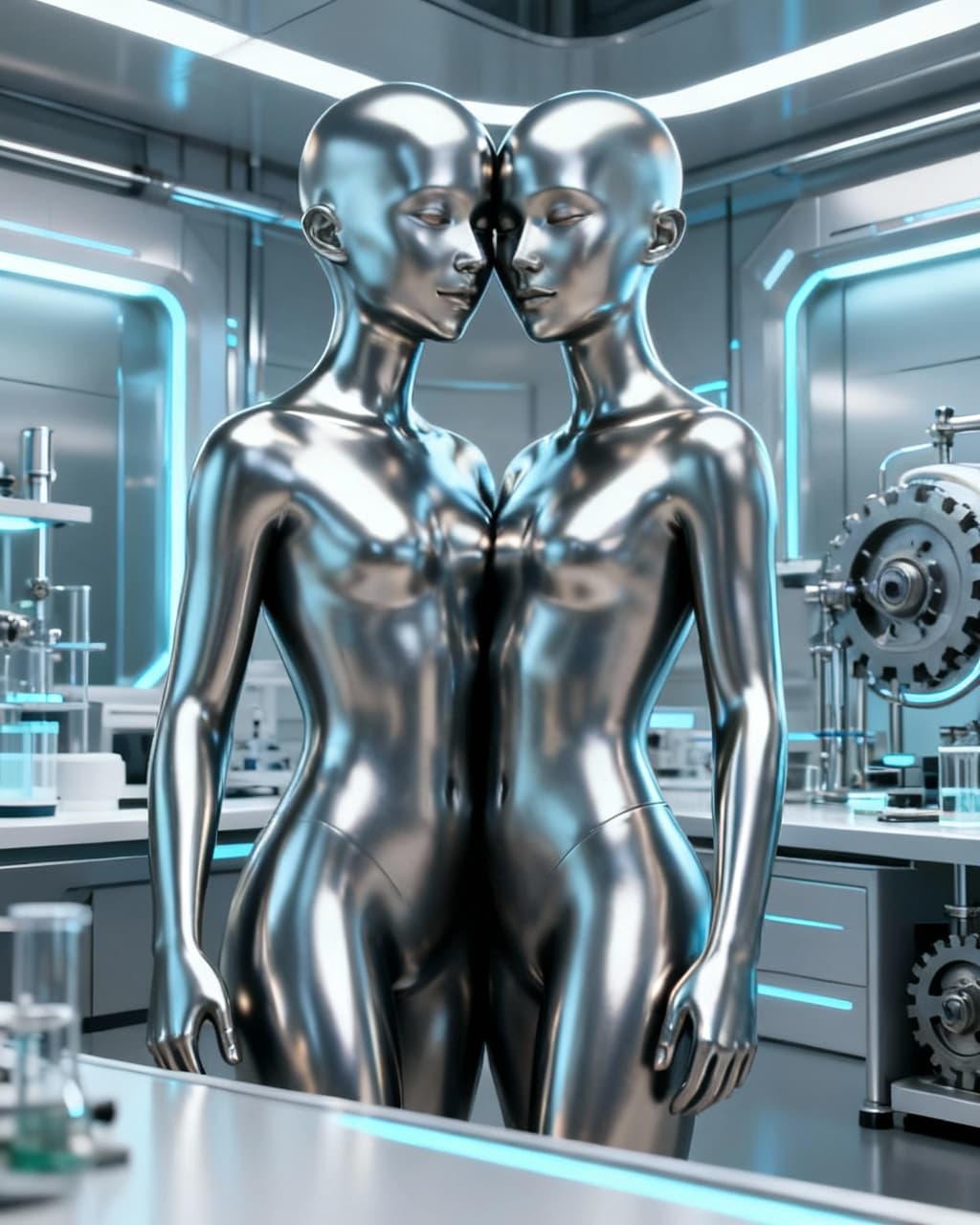 AI generated: Eliminate all openings within this robot. Close all gaps over the body and face to make this charact...