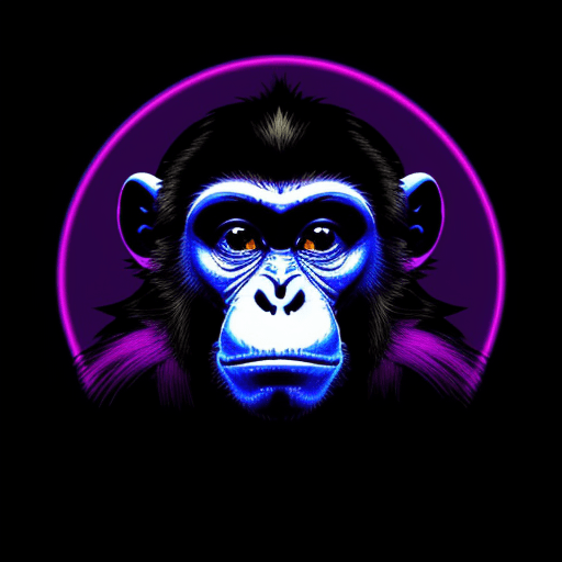 AI generated: Blacklight monkey illustration
