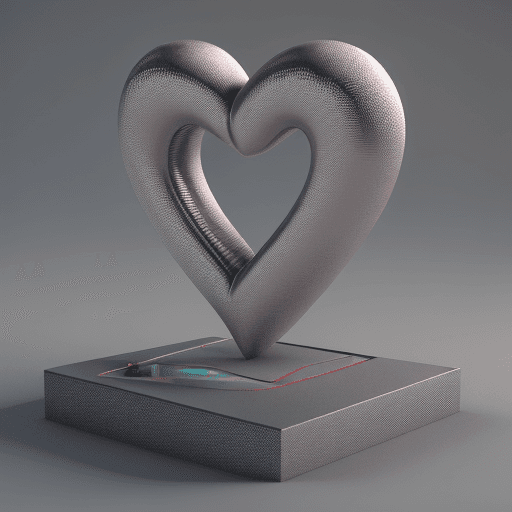 AI generated: heart beating 3D render 