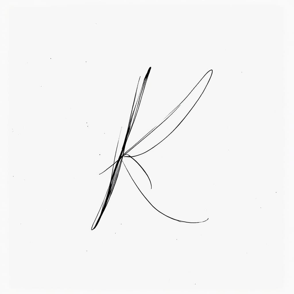 AI generated: Create a delicate, abstract line drawing with a single continuous stroke. The composition should res...