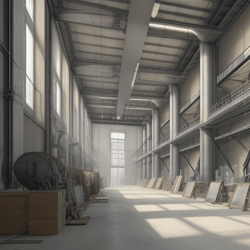 AI generated: Un tableau futuriste a integrer dans une decoration industriel


