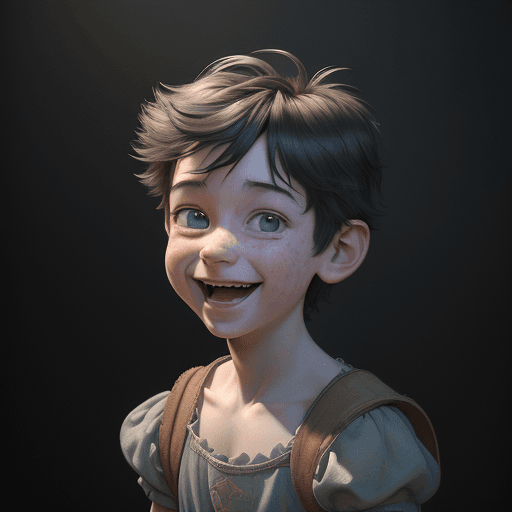 AI generated: Image of happy cartoon boy, pixar style, perfect composition, beautifully detailed intricate insanel...