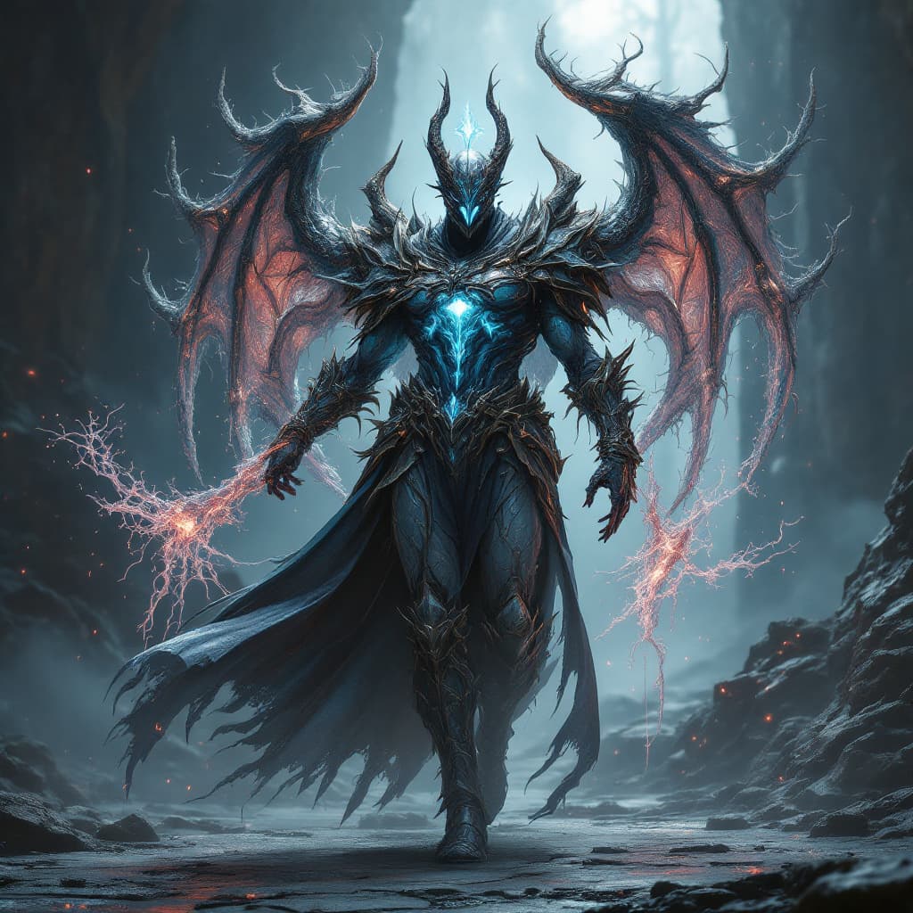 AI generated: full body shot, character design, void arcanist, mist, photorealistic, octane render, unreal engine,...