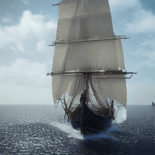 AI generated: Photo of a ultra realistic sailing ship, dramatic light, pale sunrise, cinematic lighting, battered,...