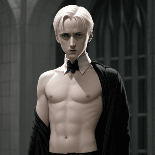 AI generated: draco malfoy without a shirt




